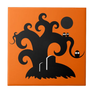 Azulejo De Cerâmica Árvore de Halloween