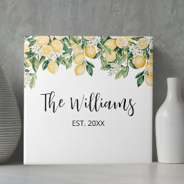 Azulejo De Cerâmica Árvore de limão amarela monograma