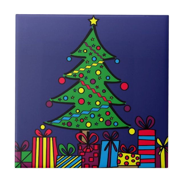 Azulejo De Cerâmica árvore de Natal (Frente)