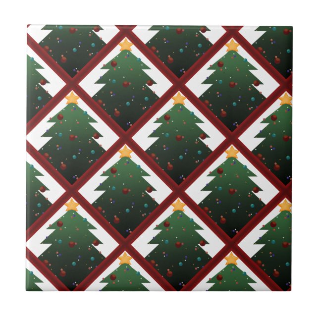 Azulejo De Cerâmica Árvore de Natal (Frente)