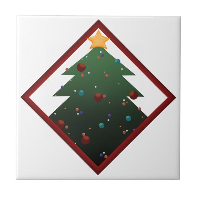 Azulejo De Cerâmica Árvore de Natal (Frente)