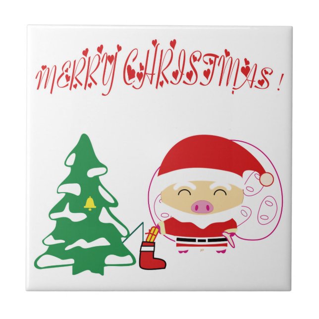 Azulejo De Cerâmica Árvore de Natal (Frente)