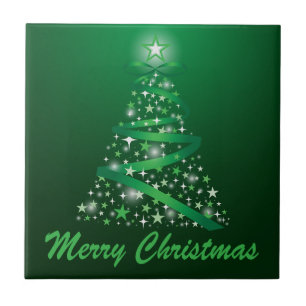 Azulejo De Cerâmica Árvore de Natal Brilhante