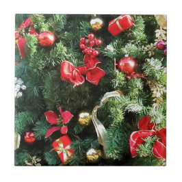 Azulejo De Cerâmica Árvore de Natal decorada