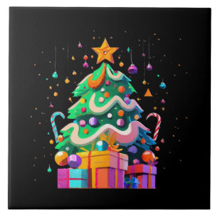 Azulejo De Cerâmica Árvore de Natal Mágica Radiance
