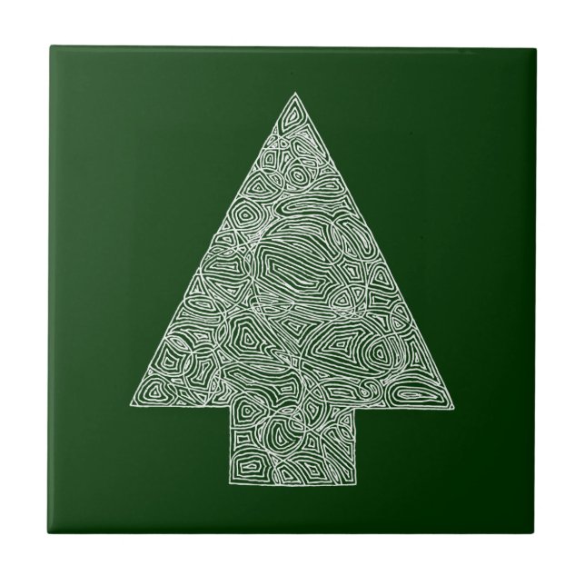 Azulejo De Cerâmica Árvore de Natal Moderna (Frente)