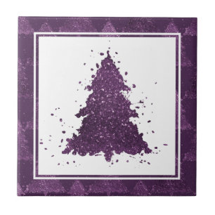 Azulejo De Cerâmica Árvore de Natal Moody Plum Roxo Profundo