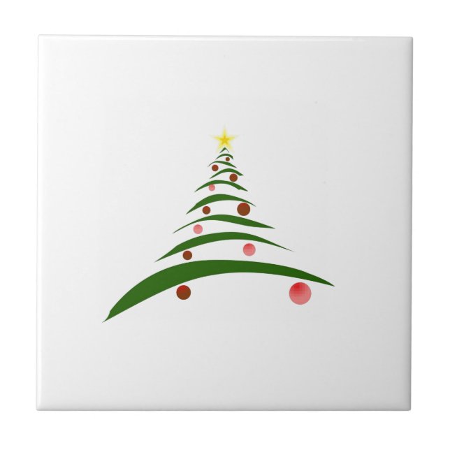 Azulejo De Cerâmica Árvore de Natal na moda (Frente)