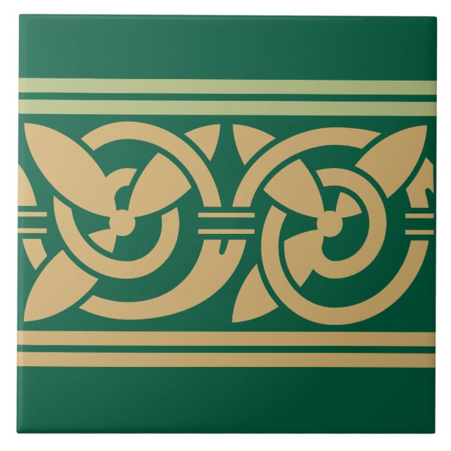 Azulejo De Cerâmica Árvore de Vida Padrão Celta Frieze (Frente)
