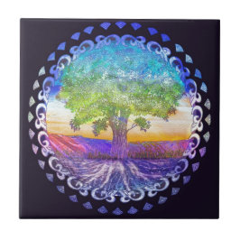 Azulejo De Cerâmica Árvore do amor da vida, paz, equilíbrio
