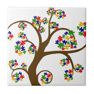 Azulejo De Cerâmica Árvore do autismo de vida
