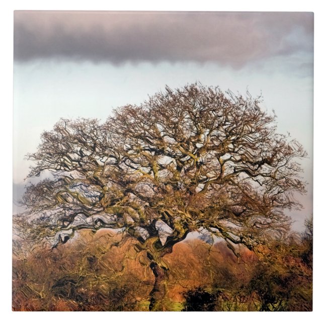 AZULEJO DE CERÂMICA  ÁRVORE DO INVERNO (Frente)