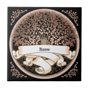 Azulejo De Cerâmica Árvore Genealógica da Família Sobrenome telha