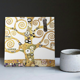 Azulejo De Cerâmica Árvore Klimt da Vida Arte Nouveau Muralha