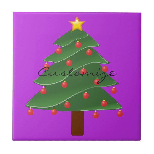 Azulejo De Cerâmica Árvore Natal Trocado (Frente)