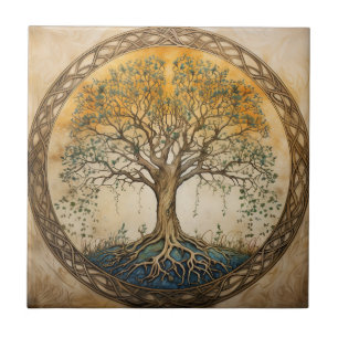 Azulejo De Cerâmica Árvore ouro da vida