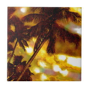 Azulejo De Cerâmica Árvore Palm Exótica