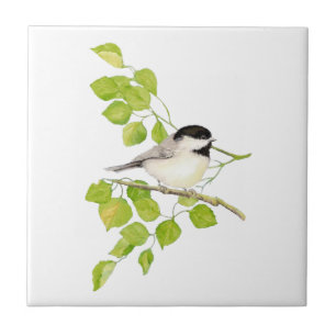 Azulejo De Cerâmica Árvore Poplar em Frango de Aquarela