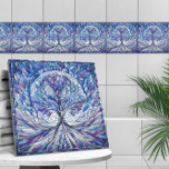 Azulejo De Cerâmica Árvore Roxa da Tranquilidade Arte Mosaica<br><div class="desc">Árvore Roxa da Tranquilidade Arte Mosaica</div>