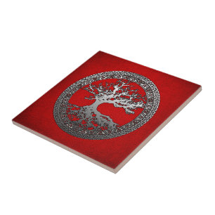 Azulejo De Cerâmica Árvore Silver da Vida