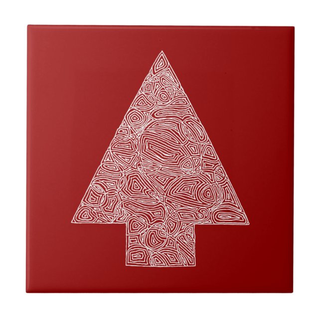 Azulejo De Cerâmica Árvore vermelha (Frente)