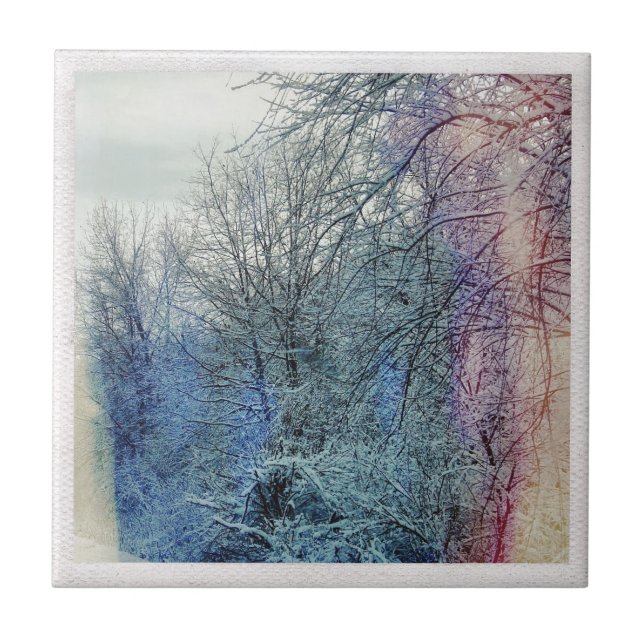 Azulejo De Cerâmica Árvores de inverno (Frente)