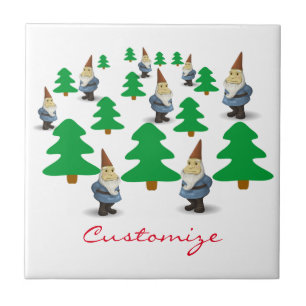 Azulejo De Cerâmica Árvores de Natal dos Gnomos de Natal Thunder_Cove
