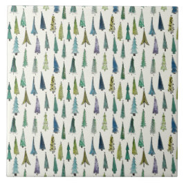 Azulejo De Cerâmica Árvores de Natal Engraçadas (Bela Arte Ilustrada)