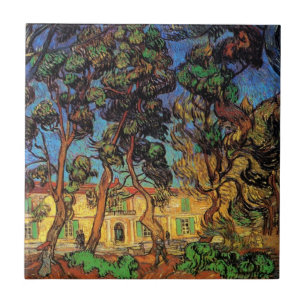 Azulejo De Cerâmica Árvores de Van Gogh no Jardim, Hospital de São Pau