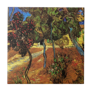 Azulejo De Cerâmica Árvores de Van Gogh no Jardim, Hospital Saint Paul