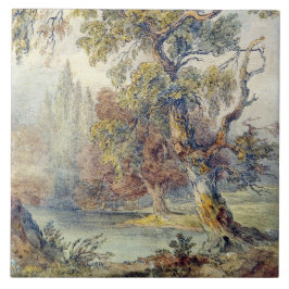 Azulejo De Cerâmica Árvores e Pond (por John Ruskin)