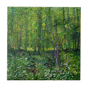 Azulejo De Cerâmica Árvores e Undergrowth de Vincent van Gogh