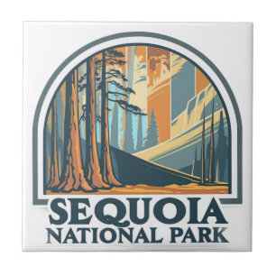 Azulejo De Cerâmica Árvores Gigantes de Sequoia do Parque Nacional Seq
