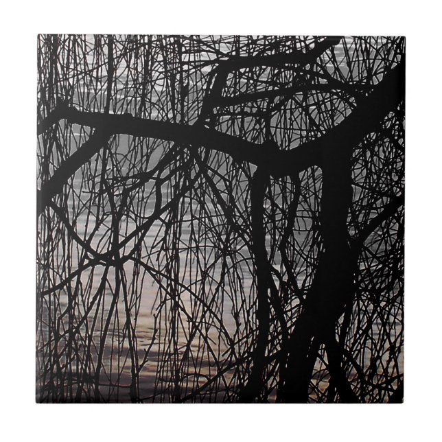 AZULEJO DE CERÂMICA  ÁRVORES WILLOW (Frente)