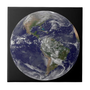 Azulejo De Cerâmica As Américas No Dia Da Terra.