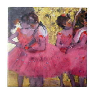 Azulejo De Cerâmica As Bailarinas Cor-de-Rosa, Antes do Ballet por Edg