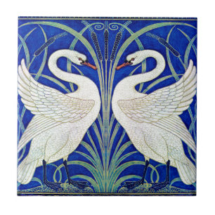 Azulejo De Cerâmica As cisnes pelo guindaste de Walter