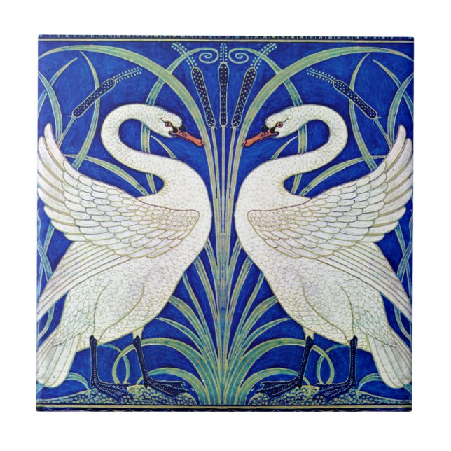 Azulejo De Cerâmica As cisnes pelo guindaste de Walter (Frente)