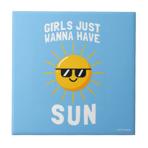 Azulejo De Cerâmica As meninas apenas querem ter Sun