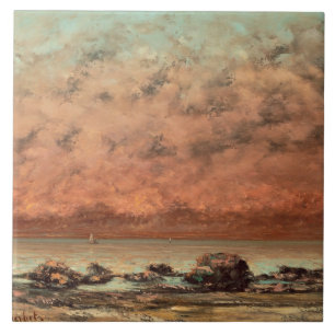 Azulejo De Cerâmica As rochas do preto em Trouville, 1865 - 66
