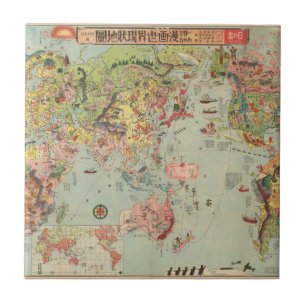 Azulejo De Cerâmica As rotas de ar do mundo do mapa do mundo duma