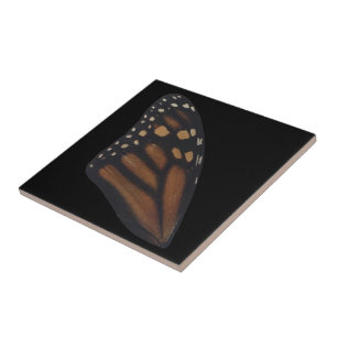 Azulejo De Cerâmica Asa da Borboleta Monarca em Preto