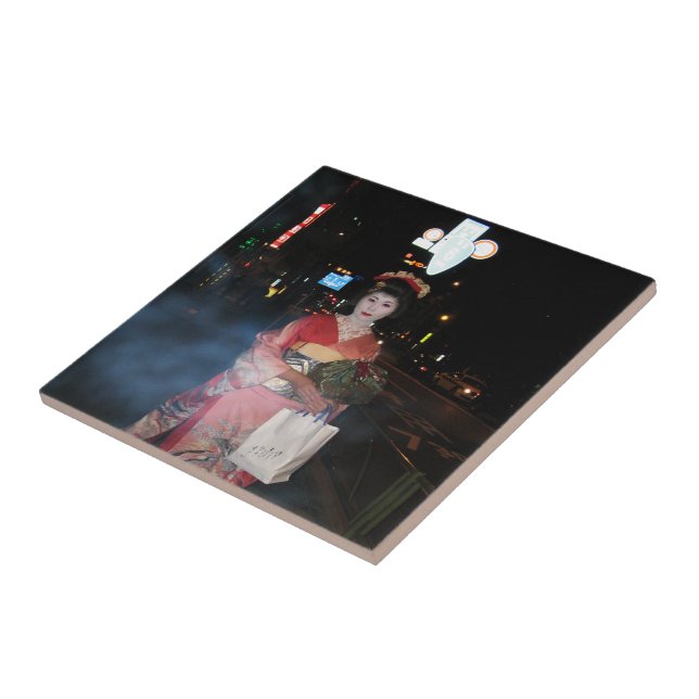 Azulejo De Cerâmica Asakusa Geisha Neo Tokyo (Lateral)