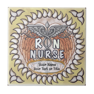 Azulejo De Cerâmica Asas de Caduceu enfermeira de rn