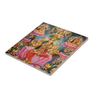 Azulejo De Cerâmica Ashtalakshmi - Oito formas de Lakshmi