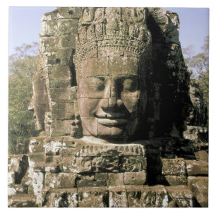 Azulejo De Cerâmica Ásia, Camboja, Siem Reap. Angkor Thom, cabeças d