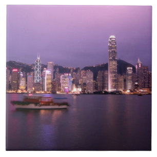 Azulejo De Cerâmica Ásia, China, Hong Kong, paisagem urbana e