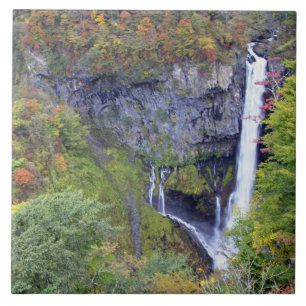 Azulejo De Cerâmica Ásia, Japão, Nikko. Cachoeira Kegon de Nikko, um