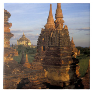 Azulejo De Cerâmica Ásia, Mianmar, Bagan. Antigos templos e
