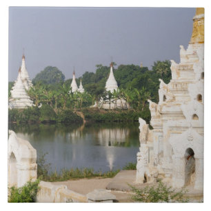 Azulejo De Cerâmica Ásia, Myanmar (Birmânia), Mandalay. Um budista